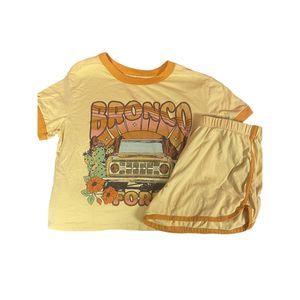 Ford Bronco Pajama Set in Yellow and Orange